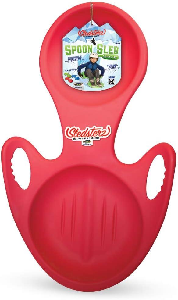 image:imageSledsterz Spoon Snow Sled by Geospace for Winter Sledding Fun 2Pack Assorted Colors Green Blue or Red