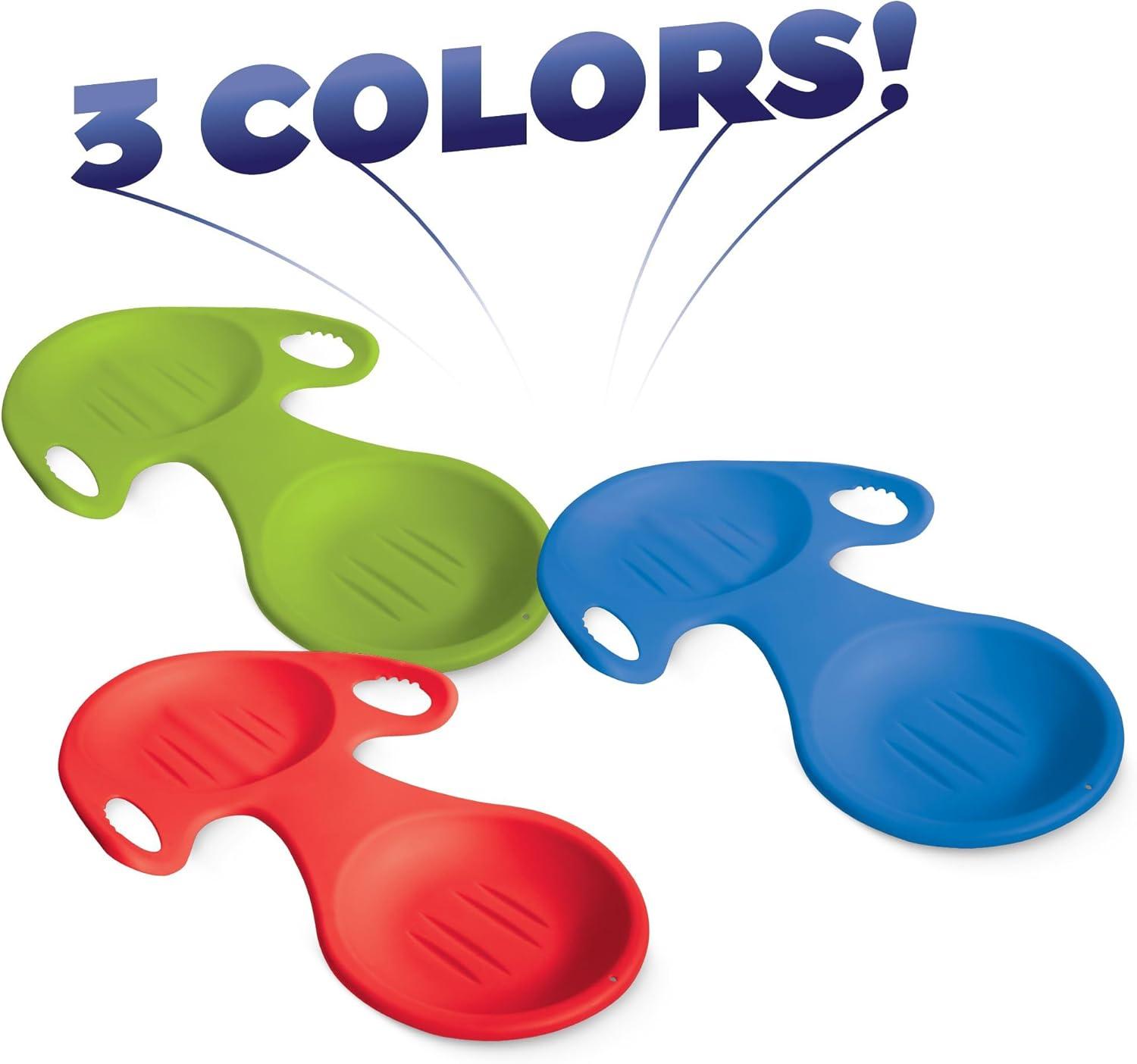 image:imageSledsterz Spoon Snow Sled by Geospace for Winter Sledding Fun 3Pack Assorted Colors Green Blue and Red