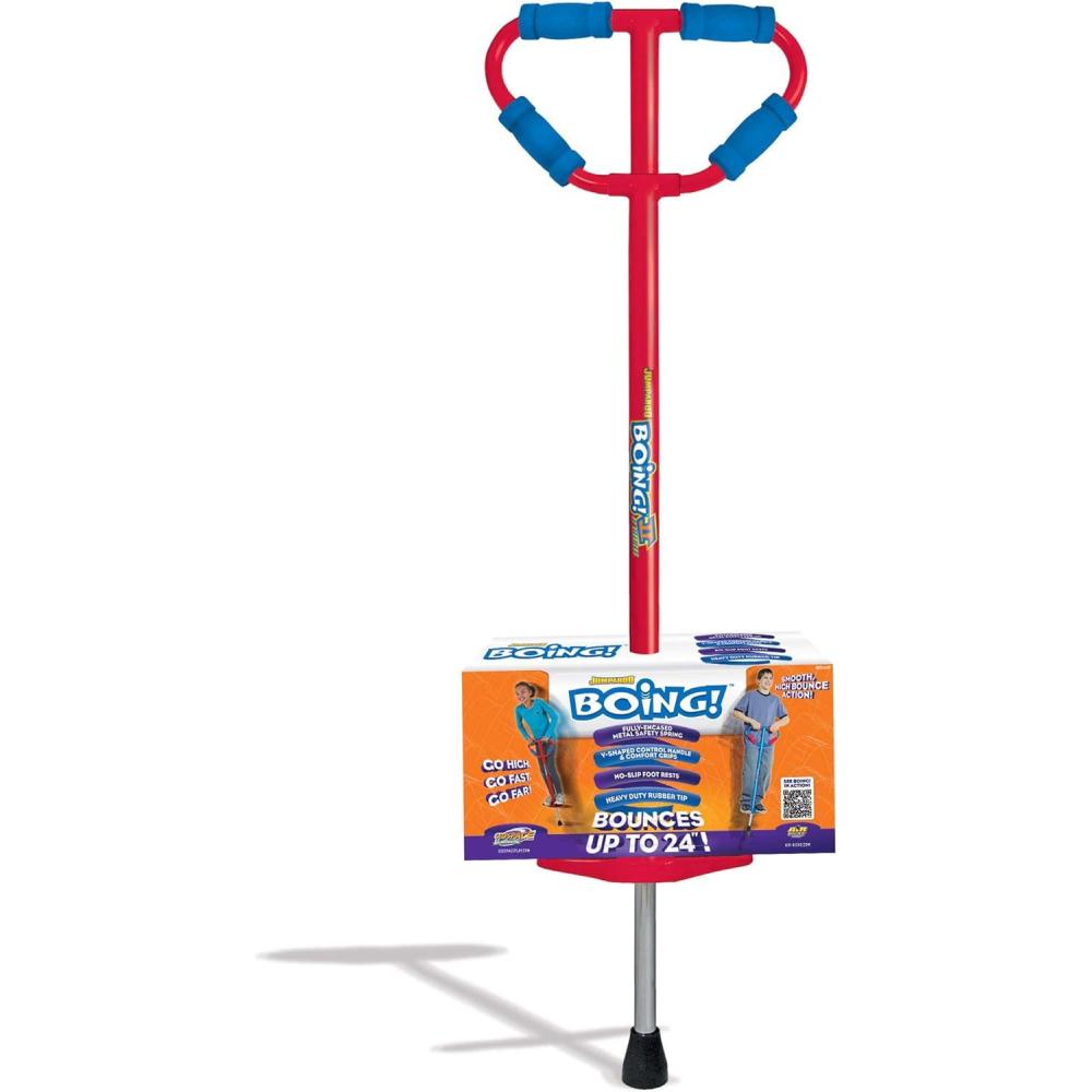 image:imageGeospace Jumparoo Boing MAX Pogo Stick for Kids and Teens Supports 90160 lbs Outdoor Toy for Girls amp Boys  Active Play for Balance Coordination Fitness Durable amp Safe Dark Blue with Red wrapRed