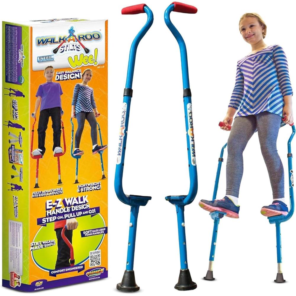 image:imageOriginal Walkaroo Steel Wee Balance Stilts with Adjustable Height for Little Kids amp Beginners Ages 4 and up to 120 lbs For Active Play amp Excercise comes in Assorted Colors Red or Blue