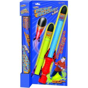 Geospace Hand Held Push Powered Pump Rocket JR. Set with Single Launcher & 2 Safe Foam Rockets for Boys & Girls Oudoor Backyard, Beach, or Pool Play