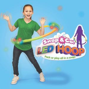 Geospace LED Light Up Snap & Go Multi Color 6 Piece Hula Hoop Toy for Kids Great for Exercise, Birthday Parties NO Batteries Required(Single Pack)