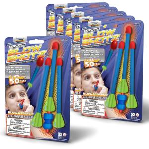 Geospace Pump Rocket Micro Blow Shotz Air-Powered Straw Rocket Set (12 Pack)(6 Pack)
