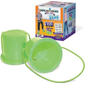 Geospace Walkaroo I-Can! Balance Walking Bucket Stilts with Adjustable Nylon Lines for Small Kids Ages 3 to 8 – Indoor or Outdoor Safe Active Play & Increased Coordination (1 Green Pair)