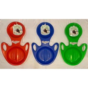 Sledsterz Spoon Snow Sled by Geospace for Winter Sledding Fun: 3-Pack; Assorted Colors (Green, Blue and Red)